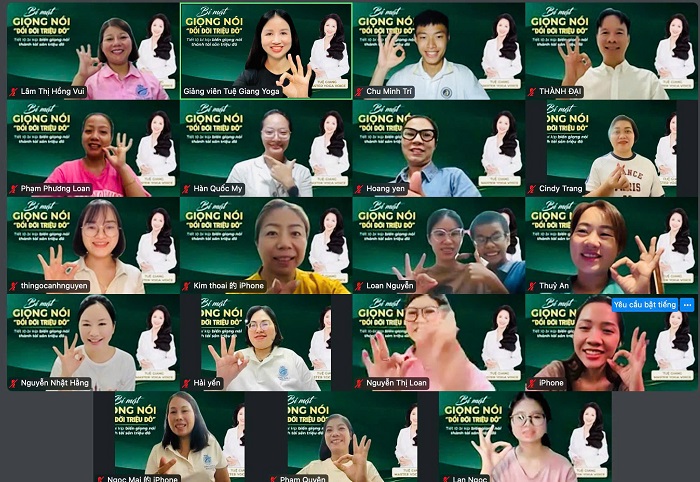 Tham gia lớp học của Tuệ Giang yoga giúp cải thiện giọng nói mỏng